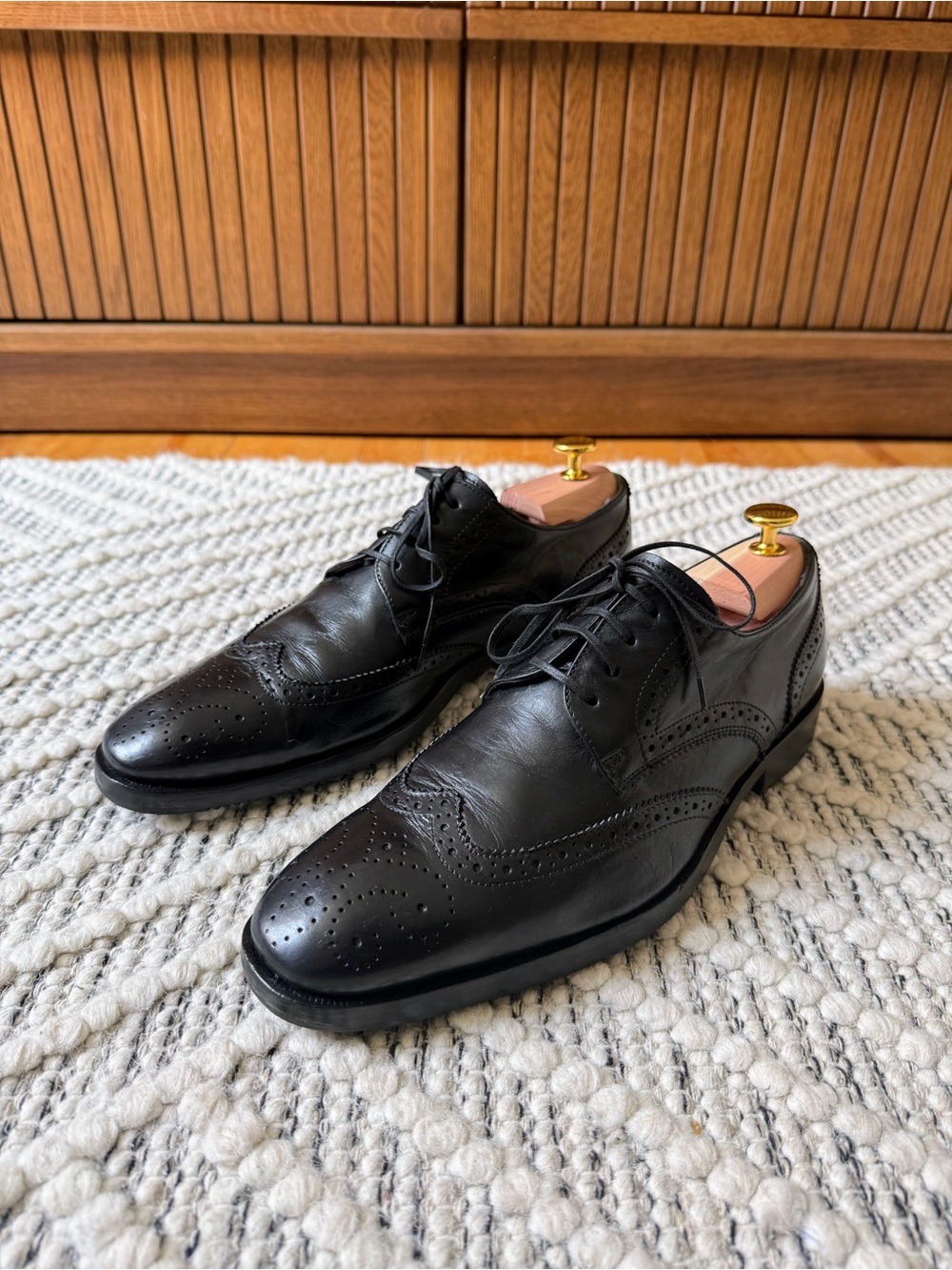 NWOT Reiss London Black Wingtip Brogue Derby Shoes Made in Italy – UK 7 / US 8